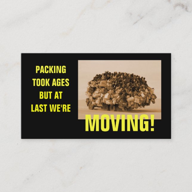 Funny house moving business card (Front)