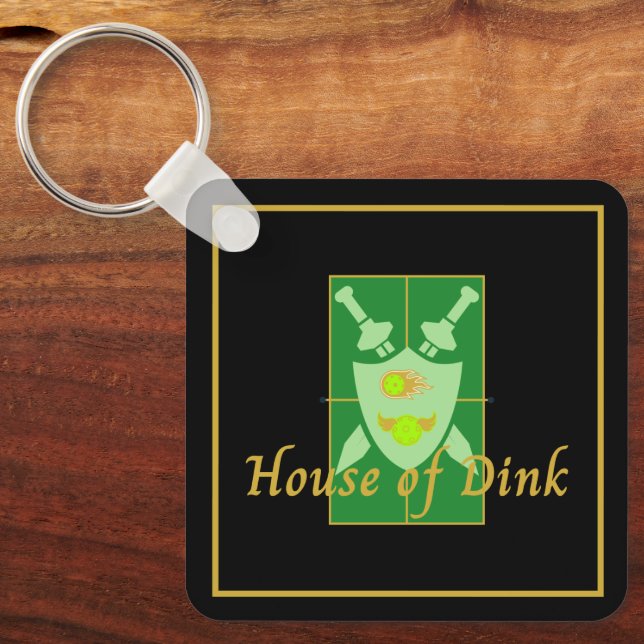 Funny House of Dink Pickleball Crest   Keychain (Front)