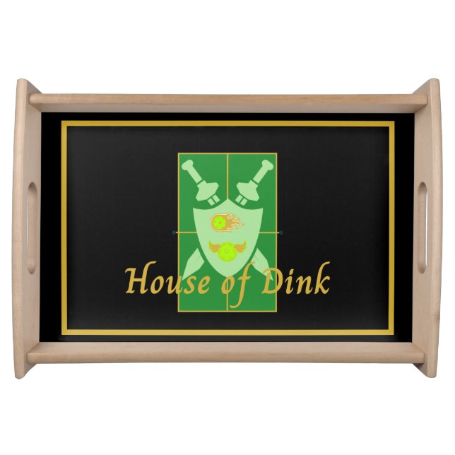 Funny House of Dink Pickleball Crest  Serving Tray (Front)