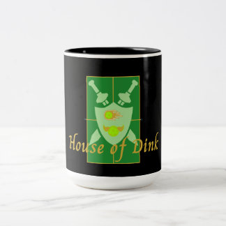 Funny House of Dink Pickleball Crest Two-Tone Coffee Mug