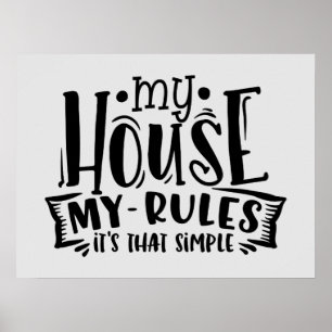 funny house rules word poster