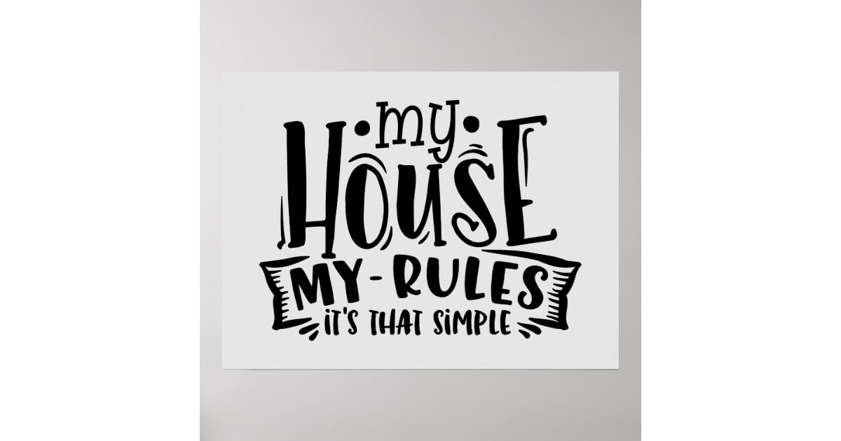 funny house rules word poster | Zazzle