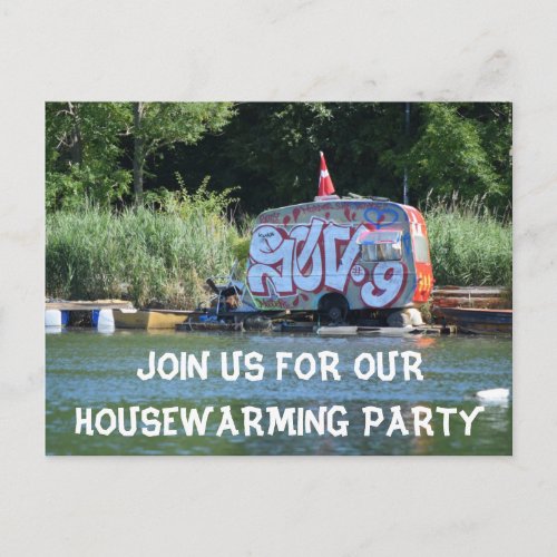 Funny House Warming Party Announcement Postcard