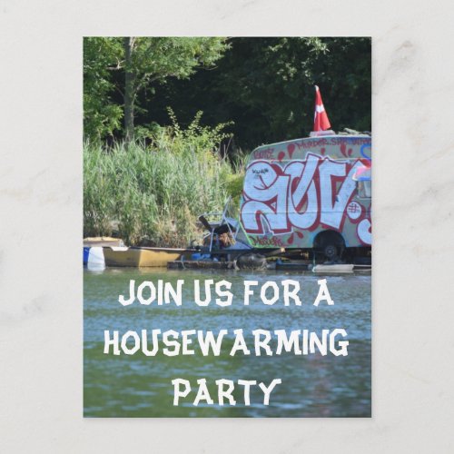 Funny House Warming Party Invitation Postcard