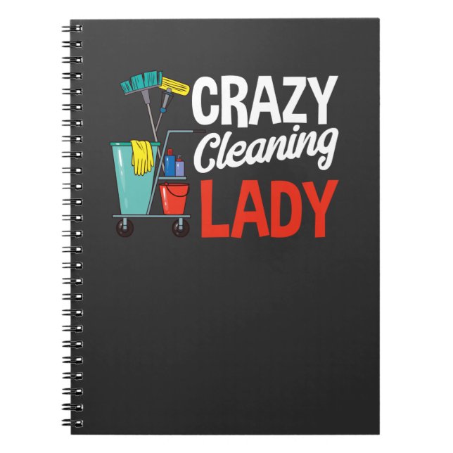 Funny Housekeeper Housewife Cleaning Wife Notebook (Front)