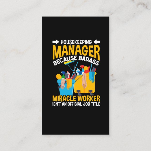 Funny Housekeeper Manager Job House Cleaning Quote Business Card (Front)