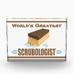Funny Housekeeper's Award<br><div class="desc">SCRUBOLOGIST. Humorous title for anyone who loves using a scrub brush! Or - maybe hates using one. Design features a big scrub brush with soap bubbles. Great for housekeeping folks or maids at hotels, motels and the like - or - perhaps custodians and janitors - or - the man or...</div>