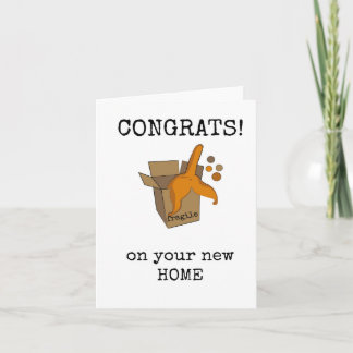 Funny Housewarming Card, New Home, Cat Card