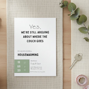 Funny Housewarming Invitation • Couch Quote Design