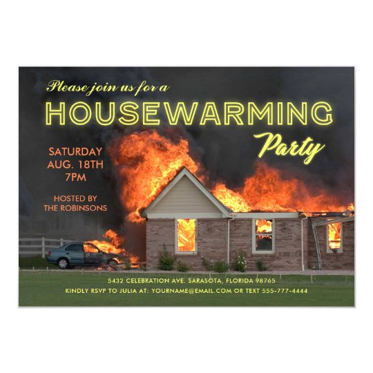funny housewarming party invitations en fuego zazzle com funny housewarming invites