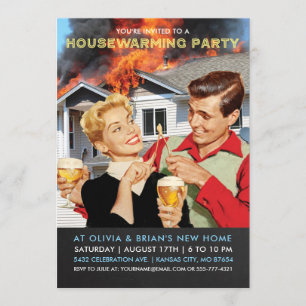 Funny Housewarming Party Invitations   On Fire