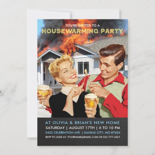 Funny Housewarming Party Invitations  On Fire