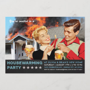 Funny Housewarming Party Invitations   On Fire