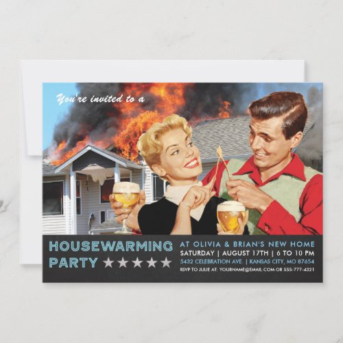 Funny Housewarming Party Invitations  On Fire