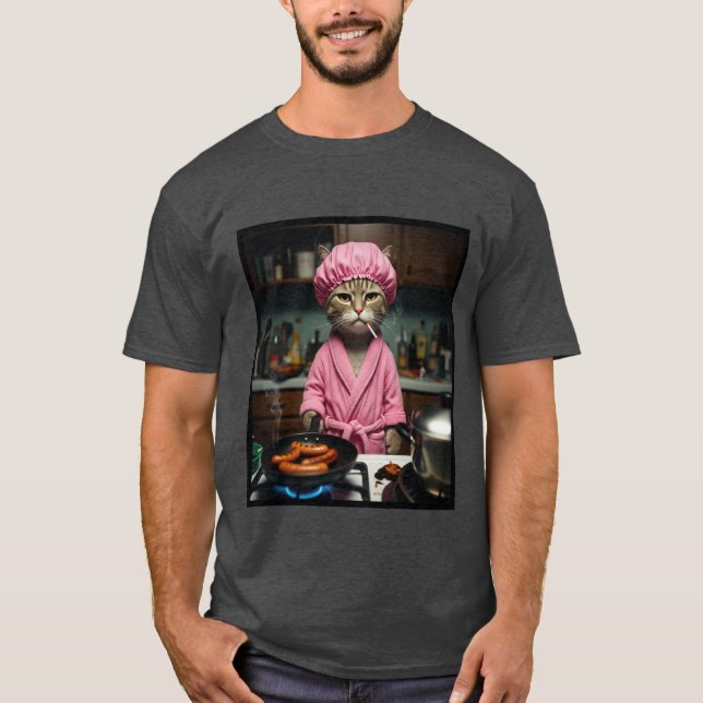 Funny Housewife Cat Meme Gen Z Men's Basic T-Shirt (Front)