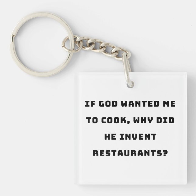 Funny Housewife Quote, I Hate Cooking Funny Keychain (Front)