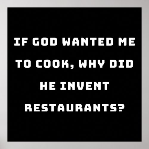 Funny Housewife Quote I Hate Cooking Funny Poster