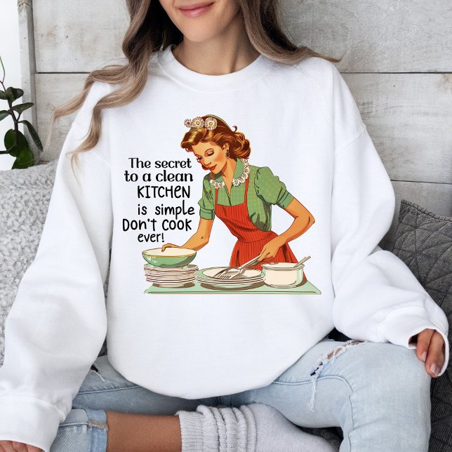 Funny Housewife Retro Kitchen Vintage Style  Sweatshirt (Creator Uploaded)