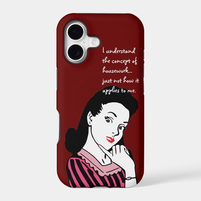 Funny Housework Concept Iphone Case (Back)
