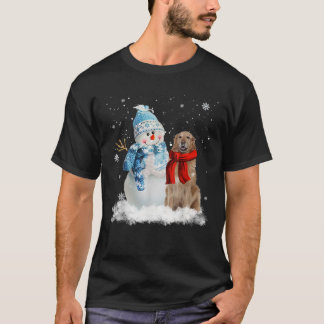 Funny Hovawart Dog Christmas Snowman Christmas Paj T-Shirt