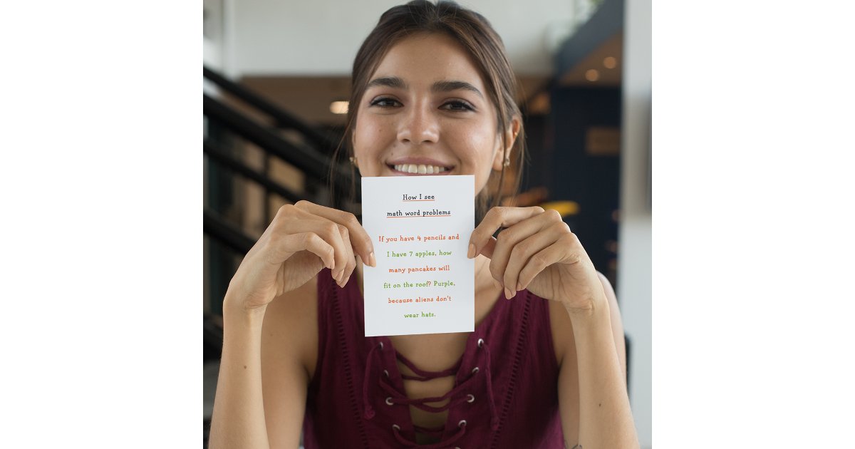 Funny How I See Math Word Problems Student Humor Holiday Card | Zazzle