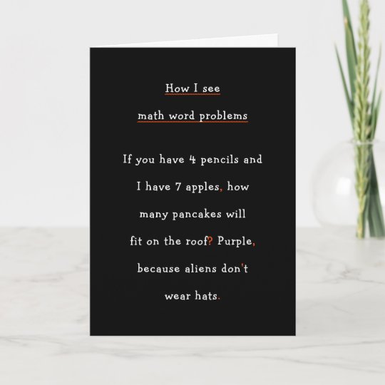 Funny How I See Math Word Problems Teachers Day Holiday Card