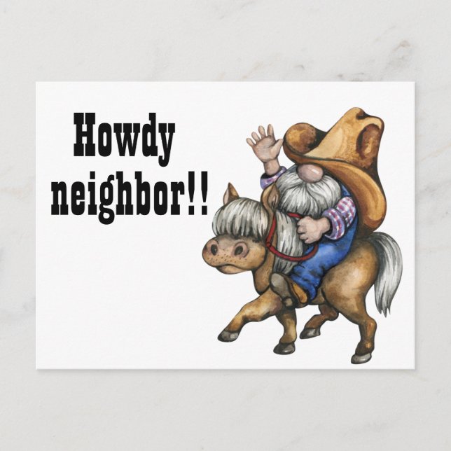 Funny Howdy neighbor Greeting Postcard (Front)