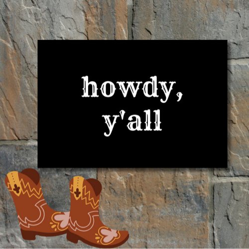 Funny Howdy Yall Modern Minimal Southern Welcome Doormat