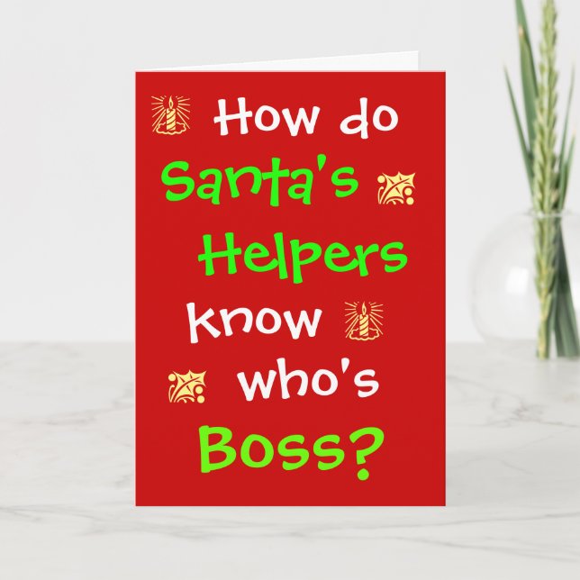 Funny HR Human Resources Boss Christmas Holiday Card (Front)