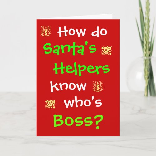 Funny HR Human Resources Boss Christmas Holiday Card