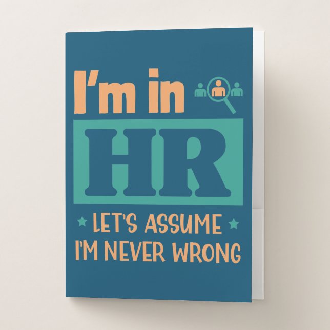 Funny HR Officer Gift | Human Resource Worker Gift Pocket Folder (Front)