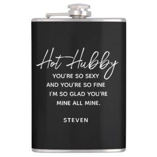 Funny Hubby Husband Romantic Poem Personalized Flask