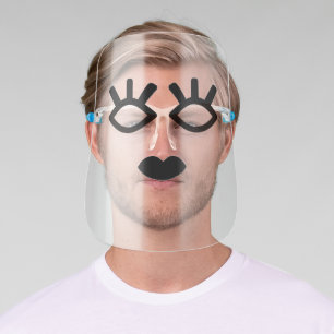 Funny Huge Eyelashes Abstract Black Beauty Face Face Shield