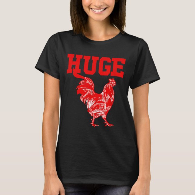 Funny Huge Mens Rooster Graphic  T-Shirt (Front)
