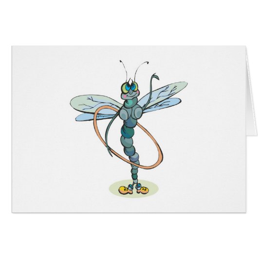 funny hula hoop dragonfly cards (Front Horizontal)
