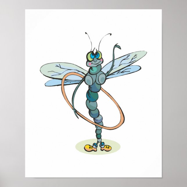 funny hula hoop dragonfly poster (Front)
