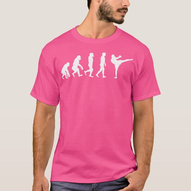 Funny Human Ape Gorilla Evolution Karate Boxing Ki T-Shirt (Front)