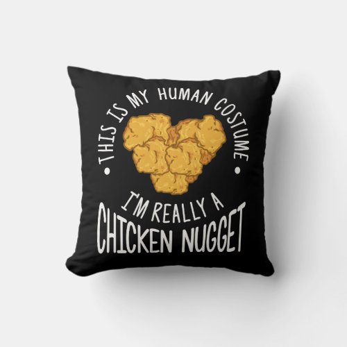 Funny Human Costume Chicken Nugget Throw Pillow