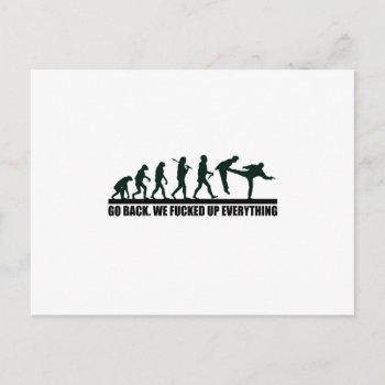 Funny Human Evolution Graphic Design Postcard by Chiplanay at Zazzle