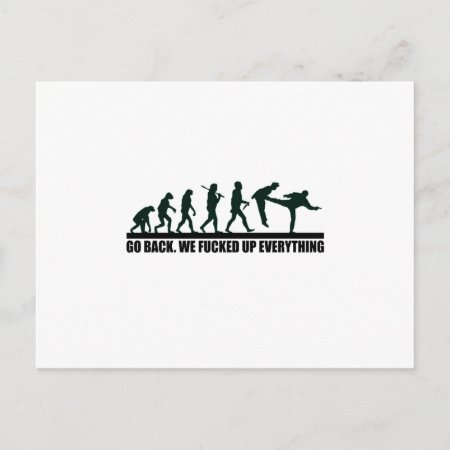 Funny Human Evolution Graphic Design Postcard
