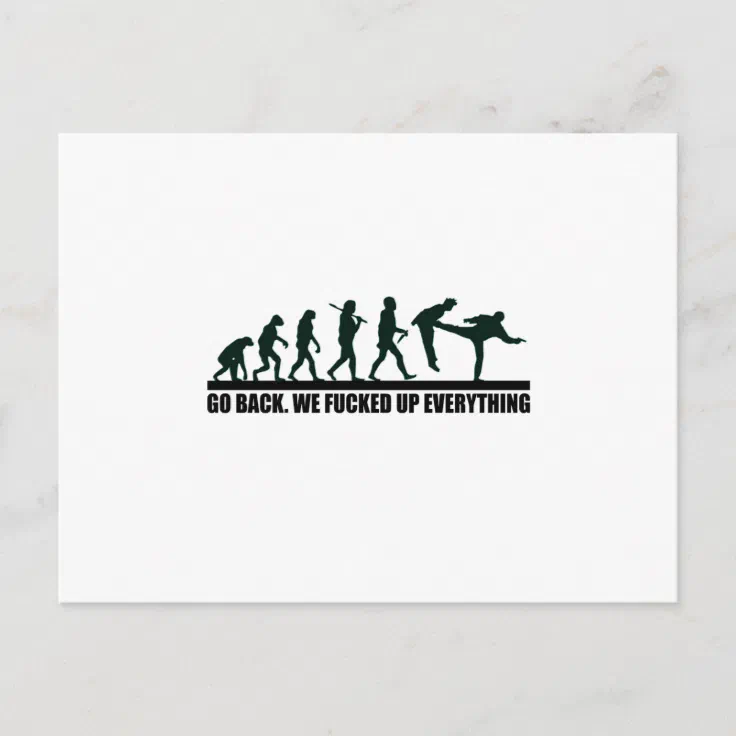 Funny Human Evolution Graphic Design Postcard | Zazzle