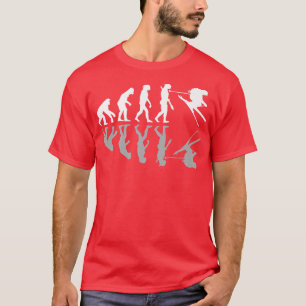 Funny Human Evolution Skiing Humor Ski Snowboard W T-Shirt