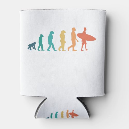 Funny Human Evolution Surfing Gift for Surfers Can Cooler