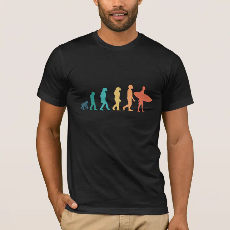 Funny Human Evolution Surfing Gift for Surfers T-Shirt | Zazzle