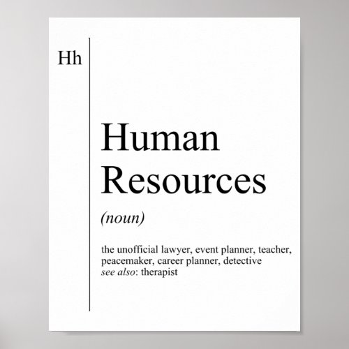 Funny Human Resources Definition Poster