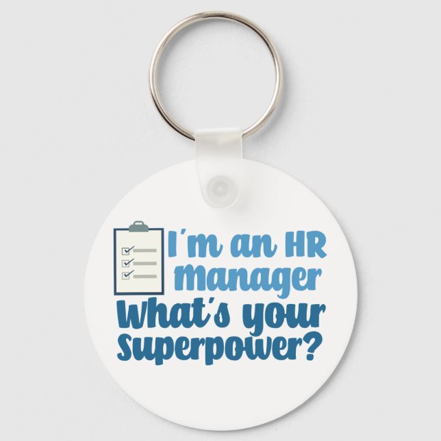 Funny Human Resources Manager Superhero Keychain (Front)