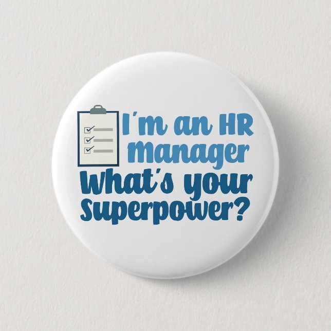 Funny Human Resources Superhero Button (Front)