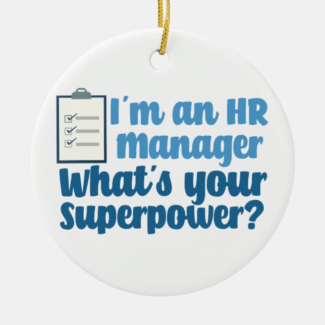 Funny Human Resources Superhero Ceramic Ornament (Front)