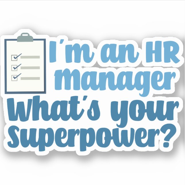 Funny Human Resources Superhero Sticker (Front)