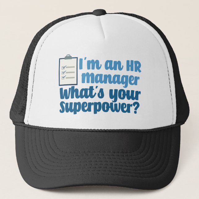 Funny Human Resources Superhero Trucker Hat (Front)